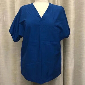 Professional Uniforms Blue Short Sleeve Scrub Top | M